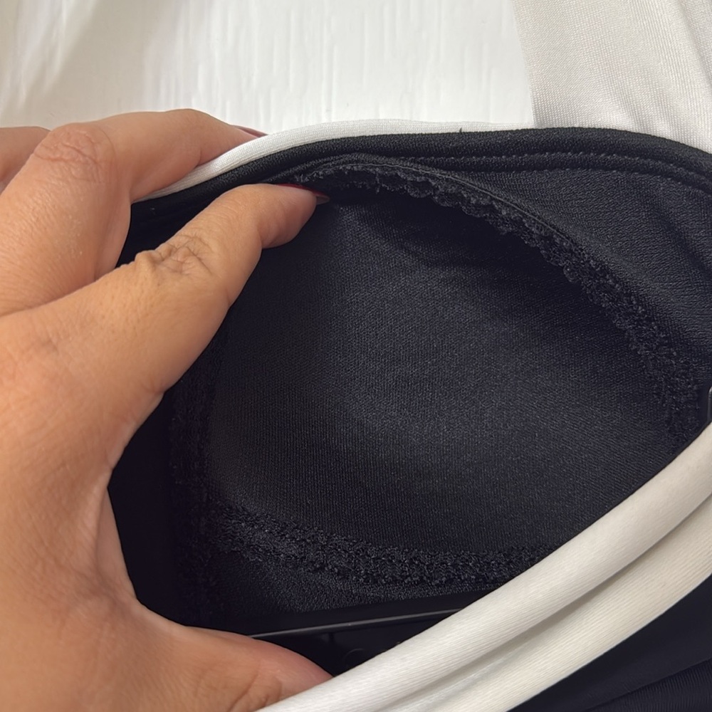 Lauren Ralph Lauren Bel Air Solids Shirred Bandeau black and white Size 4 - Picture 6 of 6